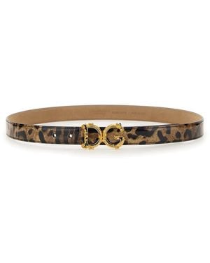 Dolce & Gabbana Dolce & Gabbana Leopard Print Belt - White