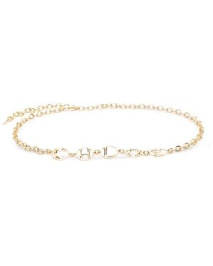 Chloé Metal Chain Chloã Script Belt - White