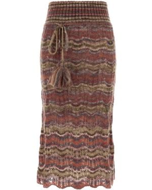 Vivienne Westwood Flora Mohair-Blend Skirt - Brown