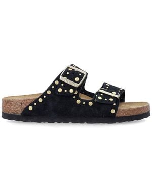 Birkenstock Arizona Rivet Leather Sandals - Black