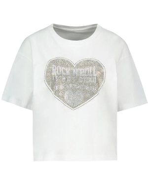 Zadig & Voltaire Zadig&Voltaire Taida Heart Strass T-Shirt - White
