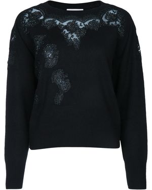 ERMANNO FIRENZE Maglia Giro Pizzo - Black