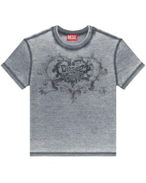 DIESEL Cotton Blend T-Shirt - Gray