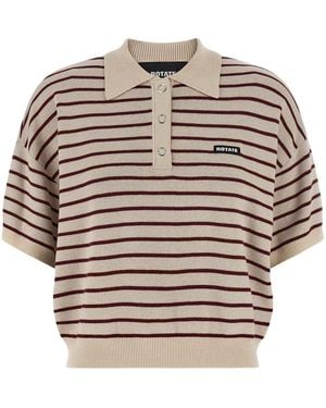 ROTATE BIRGER CHRISTENSEN Rotate Birger Christensen 'Slinky Knit' Polo Shirt - Grey