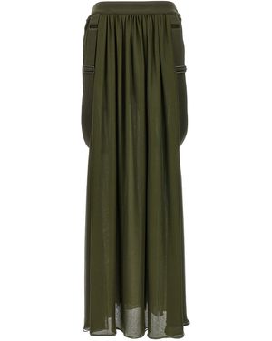 Max Mara Silk Jedy Maxi Skirt - Green