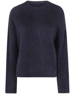 Uma Wang "Fluffy Wool" Crewneck Top - Blue