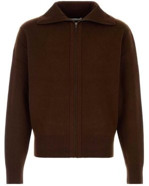 Entire studios Knit Zip Up Jacket - Brown