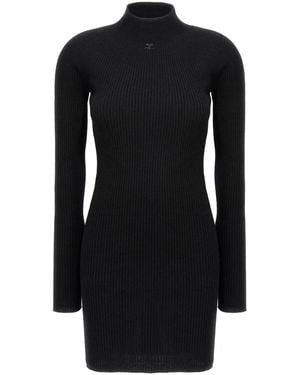 Courreges 'Solar Light Rib' Dress - Black