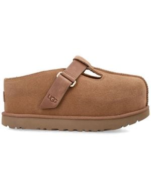 UGG Chestnut Suede Leather Goldenstar Hi Clogs - Brown