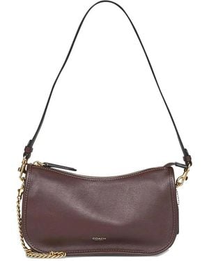 COACH Waverly Leather Shoulder Bag - Purple