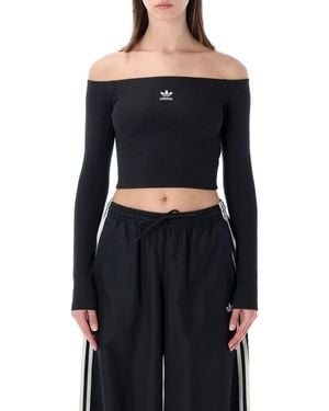 adidas Originals Originals Essentials Off Shoulder T-Shirt - Black