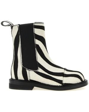 Moschino Zebra Pony Ankle Boots - Black