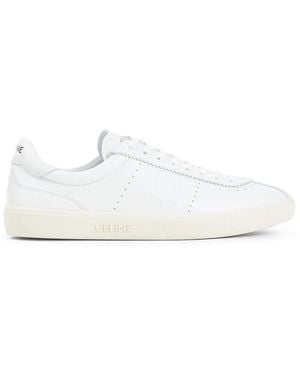 Celine Low Lace-Up Sneakers With Triomphe - White