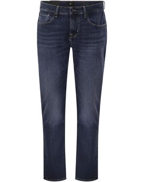 7 For All Mankind Slimmy Tapered Luxe Performance Stretch Denim Jeans - Blue