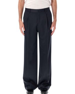 Lardini Pleated Wool Pants - Blue