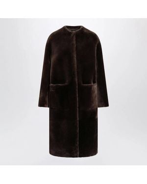 Blancha Oak Reversible Shearling Coat - Black