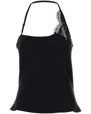 Courreges Lace Asymmetrical Top - Black