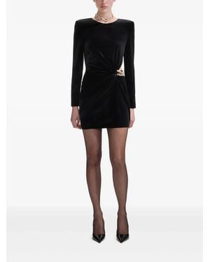 Self-Portrait Velvet Embellished Mini Dress - Black