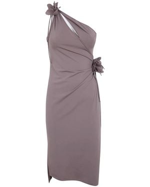Coperni Asymmetric Mini Flower Gown - Purple
