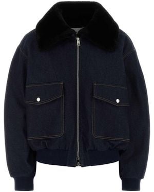 Givenchy Shearling Collar Denim Blouson - Blue
