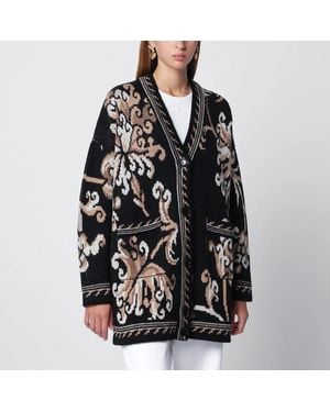 Etro Wool Jacquard Cardigan - Black