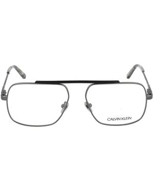 Calvin Klein Gunmetal Metal Optical Glasses - Black