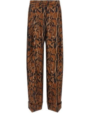 Alberto Biani Lynx Print Pants - Brown