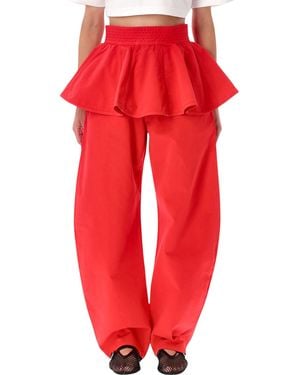 Alaïa Alaia Peplum Belt Tinted Denim - Red