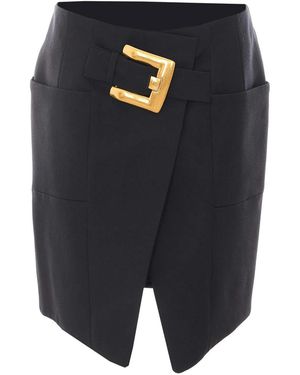 Balmain Short Belted Skirt - Blue