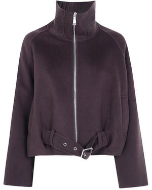 Seventy Wool Bomber Jacket - Purple