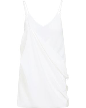 MM6 by Maison Margiela Draped Silk Mini Dress With Adjustable Straps - White