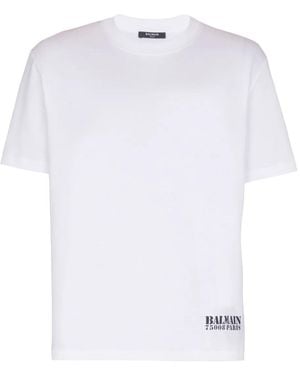 Balmain Small Stamp" T-Shirt Regular Fit - White