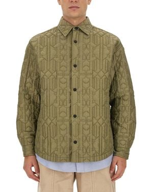 Palm Angels Monogram Shirt - Green