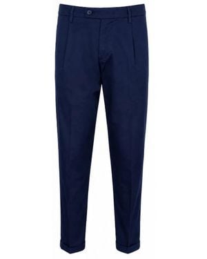 Re-hash Pleated Turn-Up Trou - Blue