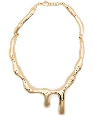 Vivynrosa "Lulu" Fluid Block Necklace - Metallic