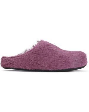 Marni Prune Calf Hair Fussbett Mules - Purple