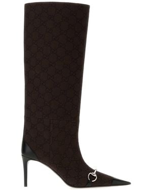 Gucci Gg Fabric Boots - Black