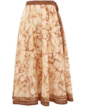 Zimmermann Indra Midi Skirt - Natural