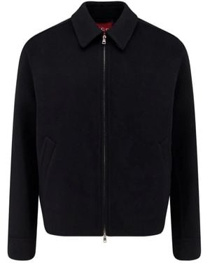 Gucci Wool-Blend Jacket With Zip Front - Blue