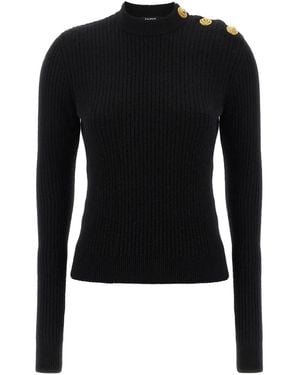 Balmain Ribbed Sweater - Black