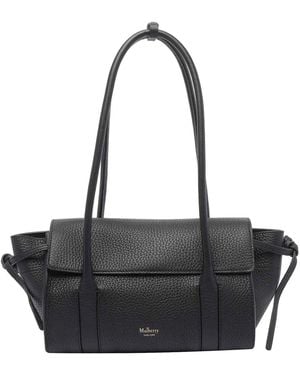 Mulberry Leather Shoulder Bag With Logo - Black
