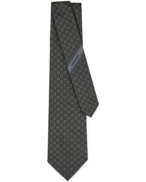 Ferragamo Gancini Silk Jacquard Tie - Gray