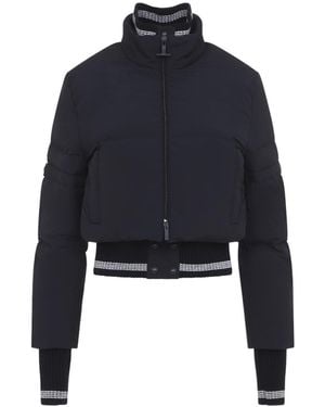 Thom Browne Cropped Downfilled Front Zip Jacket - Blue