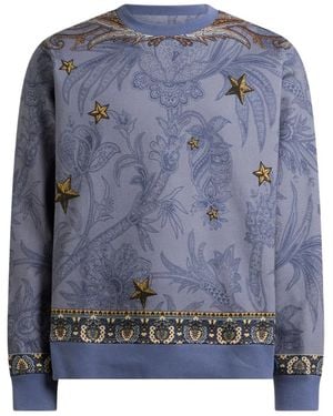 Etro Cotton Nylon Elasthan 3D Logo Sweatshirt - Blue