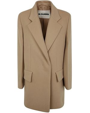 Jil Sander Short Double Breasted Tailor Made Crombie - Natural