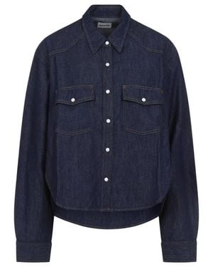 KHAITE Grenon Cotton Shirt - Blue