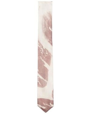 Alysi Printed Silk Tie - White