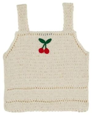 Emile Et Ida Emile & Ida Top Crochet Con Ciliegie - White