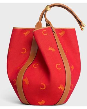 Celine Large Drop Bucket Bag - Red