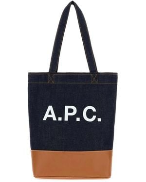 A.P.C. Dark Denim Cohlo Handbag - Blue